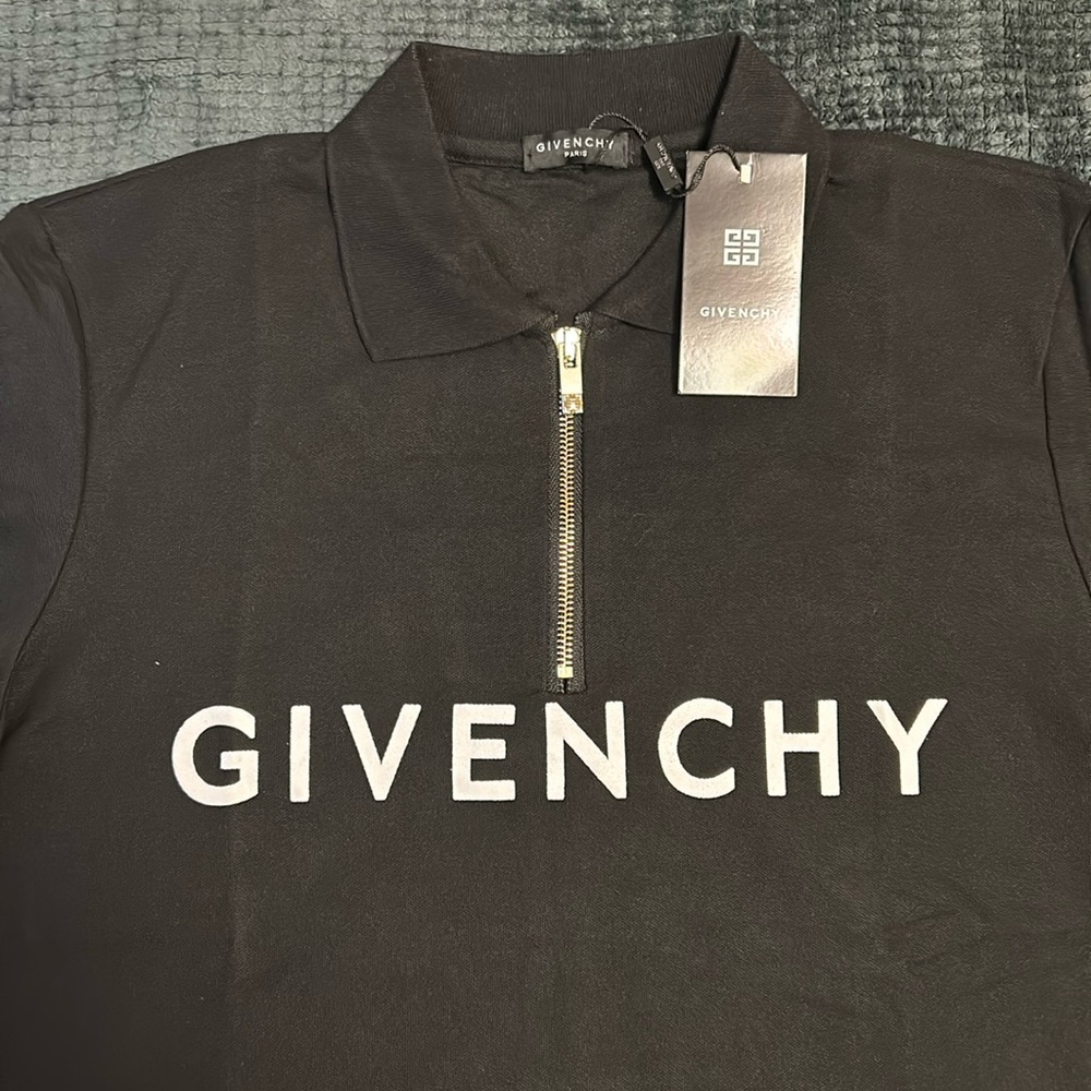 All black with gold zipper givenchy shirt